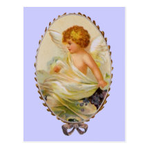 Vintage Framed Cherub Postcard