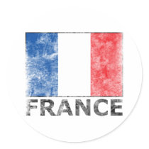 Vintage France Round Stickers