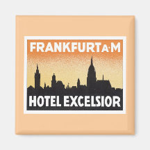 Vintage Frankfurt Germany Hotel Fridge Magnets