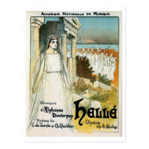 Vintage French Academy of Music ad Post Card