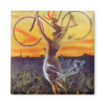 Vintage French Bicycle Art Refrigerator Magnet