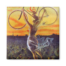 Vintage French Bicycle Art Refrigerator Magnet