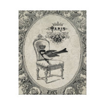 Vintage French chair stretched canvas Gallery Wrapped Canvas