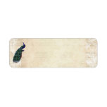 Vintage French Chic Blue Peacock Address Label
