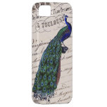 Vintage French Chic Blue Peacock iPhone 5 Covers