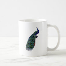 Vintage French Chic Blue Peacock Mug