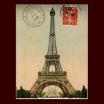 Vintage French Chic Eiffel Tower Paris Postcard postcards