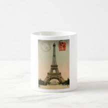 Vintage French Chic Eiffel Tower Paris Postcard Coffee Mugs