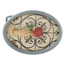 Vintage french chic noir mystery hand Iron gate Belt Buckle