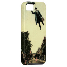 Vintage French Chic Umbrella Flying Man iPhone 5 Cover