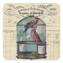 Vintage French Chic Victorian Birdcage Love Birds Stickers