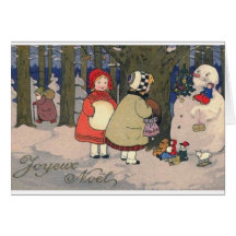Vintage French Christmas Greeting Card