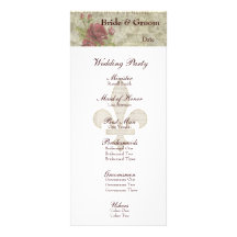 Vintage French Collage Wedding Program Custom Rack Card
