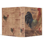 Vintage French Country Roosters Best Recipes Book? 3 Ring Binders
