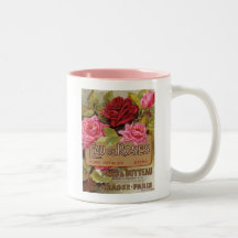 Vintage French Eau De Roses Mugs