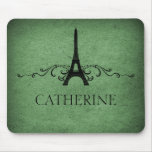 Vintage French Flourish Mousepad, Green