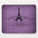 Vintage French Flourish Mousepad, Purple