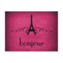 Vintage French Flourish Postcard, Pink