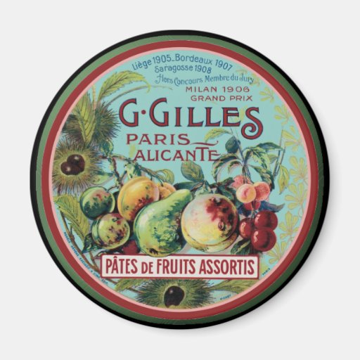 Vintage French Fruit Label Magnets