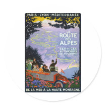 Vintage French Travel Poster Art Sticker