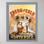 Vintage Fresh and Cold Lager Beer Print