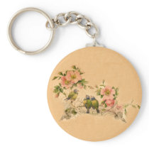Vintage Friends- Floral & Birds- Keychain