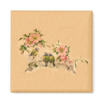 Vintage Friends- Floral & Birds-Magnet