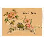Vintage Friends- Floral & Birds-Thank You Note Car Greeting Cards