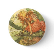 Vintage Frog Prince; Princess and Her Reflection Pin