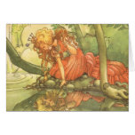 Vintage Frog Prince; Princess and Her Reflection Card