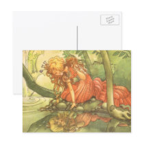 Vintage Frog Prince; Princess and Her Reflection Post Cards