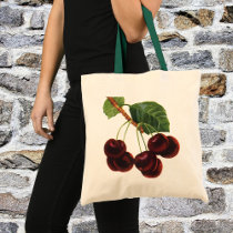 Vintage Fruit; Cherries on a Branch Canvas Bag
