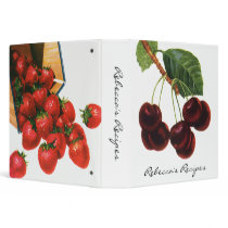 Vintage Fruit; Cherries on a Branch Vinyl Binder