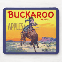 Vintage Fruit Crate Label with a Cowboy on a Horse Mouse Pad
