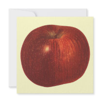 Vintage Fruit; Ripe Red Delicious Apple Personalized Announcements