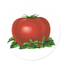 Vintage Fruits and Vegetables; Red Ripe Tomato Stickers