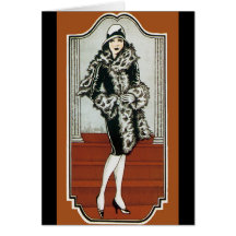 Vintage Fur Greeting Card