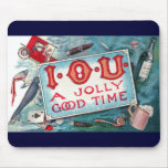 Vintage Gambling and Drinking Mouse Pads