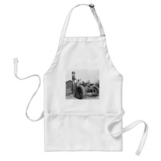 Vintage Gas Pump on the Farm, 1940s Apron