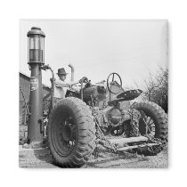 Vintage Gas Pump on the Farm, 1940s Magnets