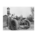 Vintage Gas Pump on the Farm, 1940s postcards