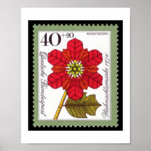 Vintage German Christmas Stamp Poster