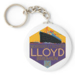 Vintage German Ocean Liner Image Keychain