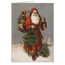 Vintage German Santa Christmas Cards
