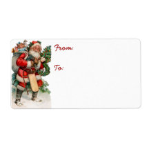 Vintage German Santa Shipping Labels