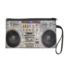 Vintage ghetto blaster wristlet purse