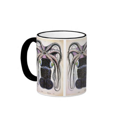 Vintage Giant  Octopus Coffee Mug by YesterdayCafe