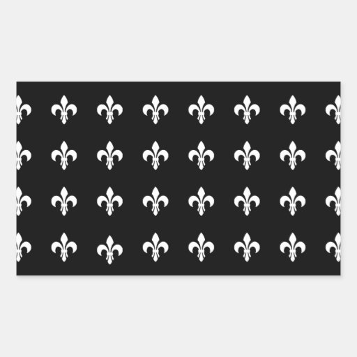 Vintage Gifts for Girls : White Fleur de Lis Rectangular Sticker