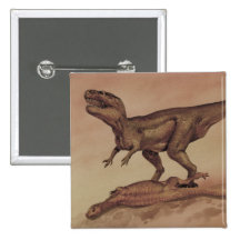 Vintage Giganotosaurus Dinosaur, Carnivore Pinback Buttons