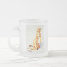 Vintage Gil Elvgren Beach Summer Pinup Girl Mugs